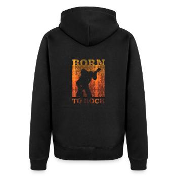Groupe de musique rock Guitare rétro Heavy Metal vintage - Veste à capuche bio Premium Unisexe - noir - Dos - Nico (187cm)