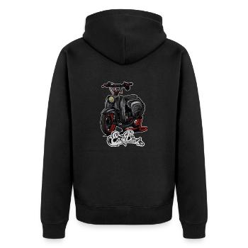 Swallow (black) // Illustration - Unisex Premium Organic Zip Hoodie - black - Back - Nico (187cm)