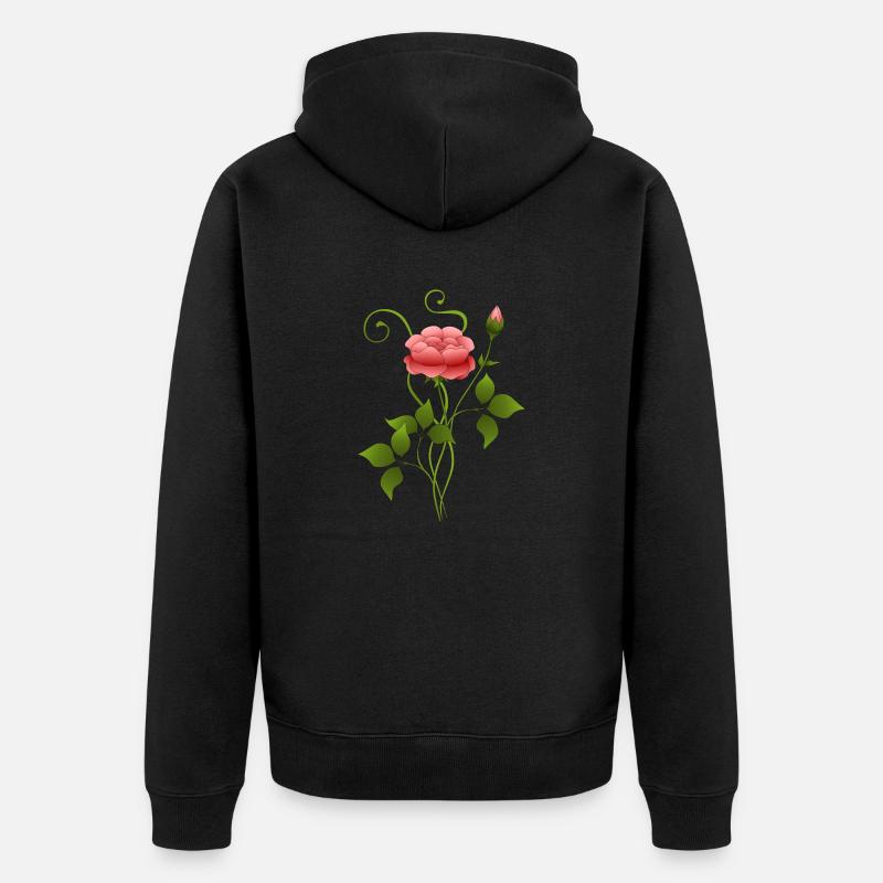 Fleur - Veste à capuche bio Premium Unisexe - noir