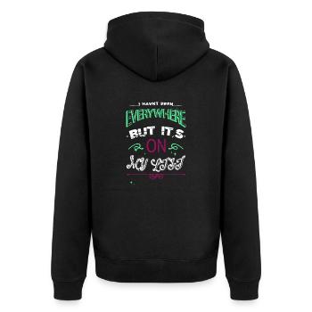 Typography Gift Idea Attitude Hike Art Joke - Unisex Premium Organic Zip Hoodie - black - Back - Nico (187cm)