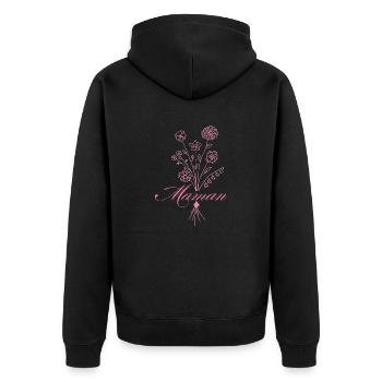 Maman avec fleurs - Veste à capuche bio Premium Unisexe - noir - Dos - Nico (187cm)