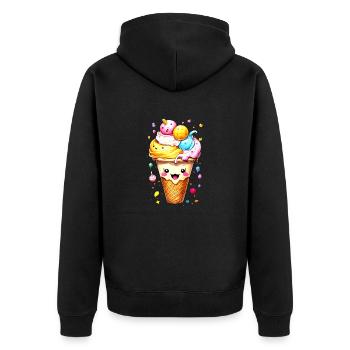 cornet de glace - Veste à capuche bio Premium Unisexe - noir - Dos - Nico (187cm)