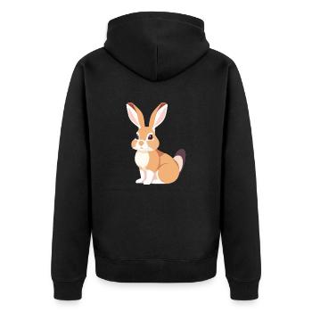 Lapin aux longues oreilles, lapin mignon - Veste à capuche bio Premium Unisexe - noir - Dos - Nico (187cm)
