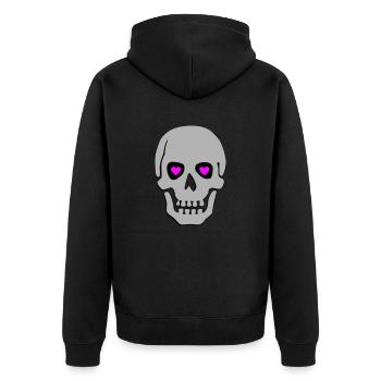 skull in love 02 - Unisex Premium Organic Zip Hoodie - black - Back - Nico (187cm)