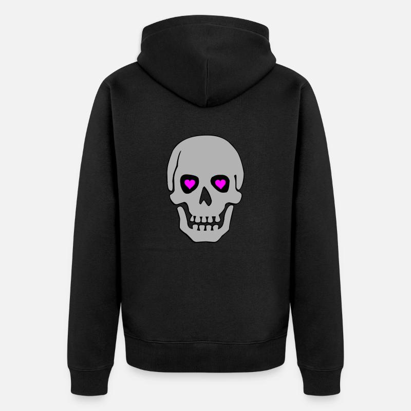 Crâne amoureux 02 - Veste à capuche bio Premium Unisexe - noir