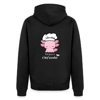 Chef Axolotl - Unisex Premium Organic Zip Hoodie - black - Back - Nico (187cm)