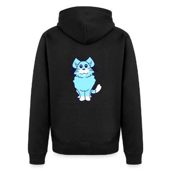 Pretty Cat Looking Happy Cheerful Smiling - Unisex Premium Organic Zip Hoodie - black - Back - Nico (187cm)