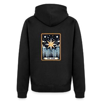 Der Stern - Unisex Premium Bio Zip Hoodie - Schwarz - Hinten - Nico (187cm)