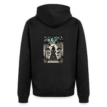 The Witch - Unisex Premium Organic Zip Hoodie - black - Back - Nico (187cm)