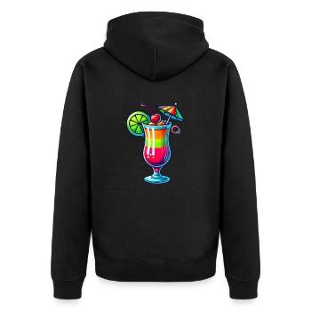 Cocktail - Unisex Premium Organic Zip Hoodie - black - Back - Nico (187cm)