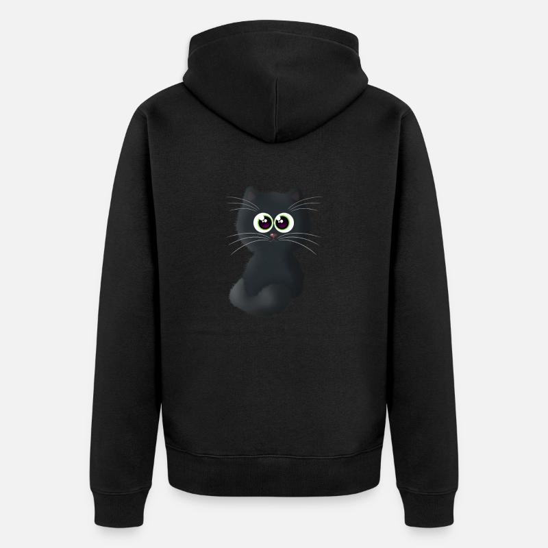 Katze - Unisex Premium Bio Zip Hoodie - Schwarz