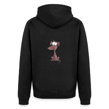Der beste Freund des Menschen - Unisex Premium Bio Zip Hoodie - Schwarz - Hinten - Nico (187cm)