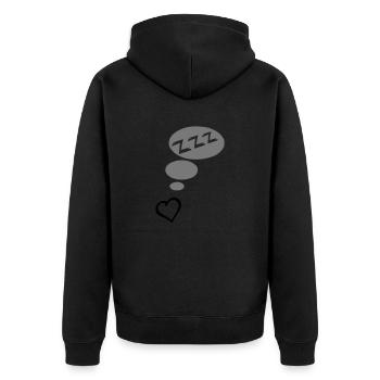 zzz - Unisex Premium Bio Zip Hoodie - Schwarz - Hinten - Nico (187cm)