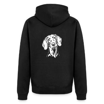 Weimaraner Portrait Dog Dogs Wilsigns - Unisex Premium Organic Zip Hoodie - black - Back - Nico (187cm)