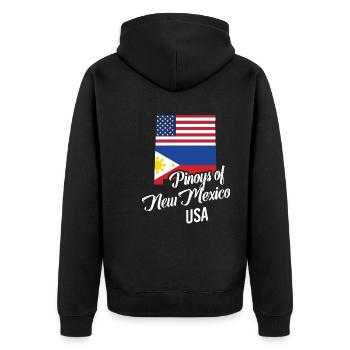 Filipinos of New Mexico Design für stolze Fil-Ams - Unisex Premium Bio Zip Hoodie - Schwarz - Hinten - Nico (187cm)