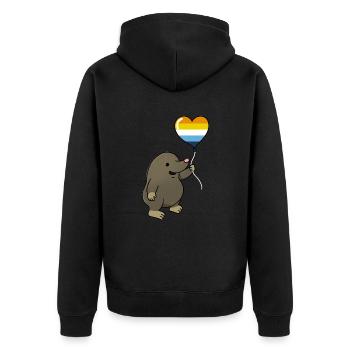 Mole Heart Balloon Aroace Pride - Unisex Premium Organic Zip Hoodie - black - Back - Nico (187cm)