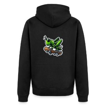 Grasshopper skateboarding - Unisex Premium Organic Zip Hoodie - black - Back - Nico (187cm)