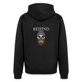 Sailor With Beard To The One Who Left It All Behind - Unisex Premium Organic Zip Hoodie - black - Back - Nico (187cm)