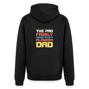 Le Pro Family Game Night Planner Papa - Veste à capuche bio Premium Unisexe - noir - Dos - Nico (187cm)