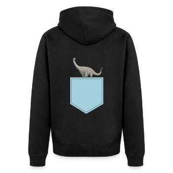 Brontosaurus Dino Gift - Unisex Premium Organic Zip Hoodie - black - Back - Nico (187cm)