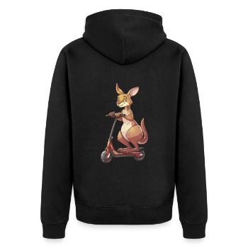 Rouleau kangourou - Veste à capuche bio Premium Unisexe - noir - Dos - Nico (187cm)