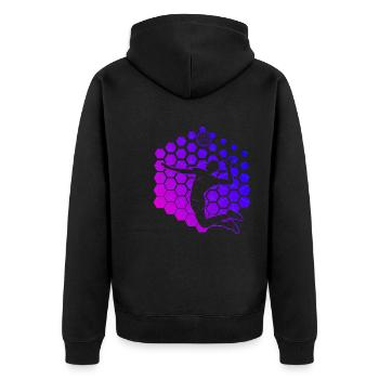 Volleyballspieler Volleyballer Herren Volley - Unisex Premium Bio Zip Hoodie - Schwarz - Hinten - Nico (187cm)