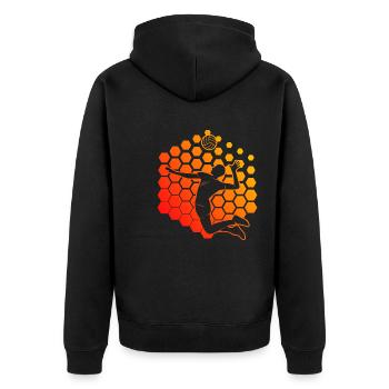 Volleyballspielen Herren Beach Volley Volley - Unisex Premium Bio Zip Hoodie - Schwarz - Hinten - Nico (187cm)