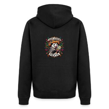 Funny opossum with sombrero and maracas - Unisex Premium Organic Zip Hoodie - black - Back - Nico (187cm)