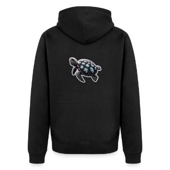 Diamond turtle - Unisex Premium Bio Zip Hoodie - Schwarz - Hinten - Nico (187cm)