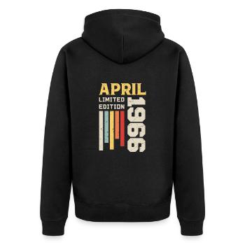 April 1966 - Birthday Gift April 1966 April - Unisex Premium Organic Zip Hoodie - black - Back - Nico (187cm)