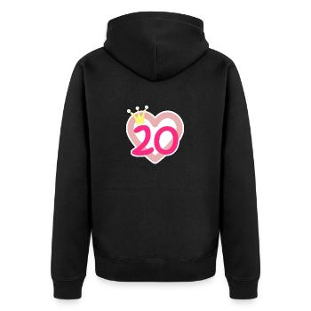 20th Birthday Princess Crown - Unisex Premium Organic Zip Hoodie - black - Back - Nico (187cm)