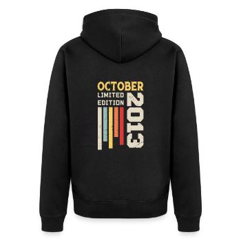 Octobre 2013 - Cadeau anniversaire Octobre 2013 - Veste à capuche bio Premium Unisexe - noir - Dos - Nico (187cm)