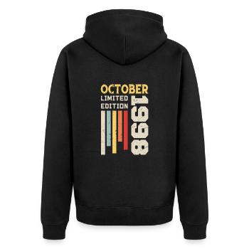 October 1998 - October 1998 Birthday Gift - Unisex Premium Organic Zip Hoodie - black - Back - Nico (187cm)