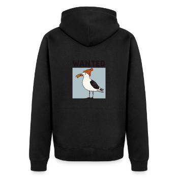 Affiche recherchée North Sea Bandit Seagull w. Cap Wanted - Veste à capuche bio Premium Unisexe - noir - Dos - Nico (187cm)