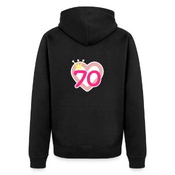 70th Birthday Princess Crown - Unisex Premium Organic Zip Hoodie - black - Back - Nico (187cm)