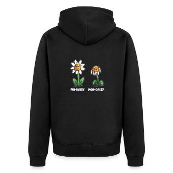 Life of a daisy Mon-Daisy Fri-Daisy - Unisex Premium Organic Zip Hoodie - black - Back - Nico (187cm)