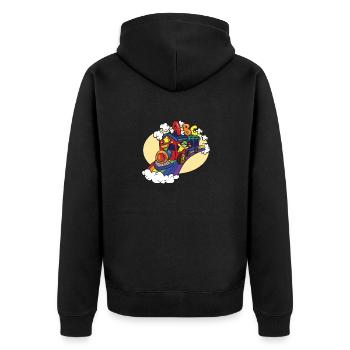 Train ABC pour la rentrée scolaire des enfants - Veste à capuche bio Premium Unisexe - noir - Dos - Nico (187cm)
