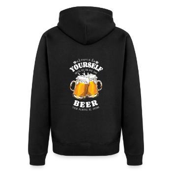 Soyez toujours vous-même - bière - ivre - dire - Veste à capuche bio Premium Unisexe - noir - Dos - Nico (187cm)