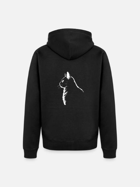 Cat, Cat Motif - Unisex Premium Organic Zip Hoodie - black