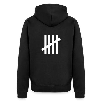 counting days white - Unisex Premium Organic Zip Hoodie - black - Back - Nico (187cm)