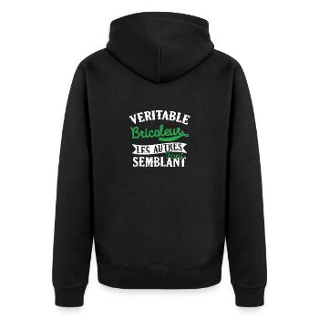Véritable Bricoleur Cadeau Homme Humour Drôle - Veste à capuche bio Premium Unisexe - noir - Dos - Nico (187cm)