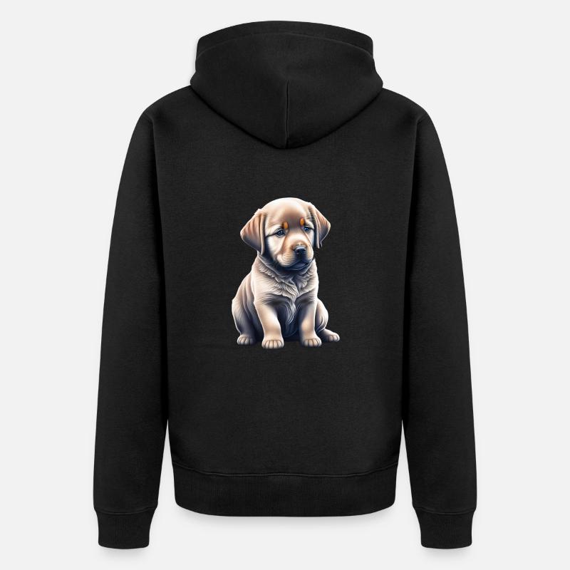 Mignon chiot Labrador - Veste à capuche bio Premium Unisexe - noir