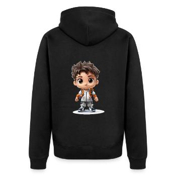 CharacterAnimator Pro - Unisex Premium Organic Zip Hoodie - black - Back - Nico (187cm)