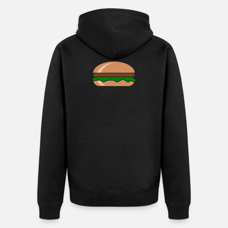 Hamburger Burger - Unisex Premium Bio Zip Hoodie - Schwarz