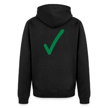 Häkchen Symbole Zeichen - Unisex Premium Bio Zip Hoodie - Schwarz - Hinten - Nico (187cm)