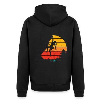 Trad Climbing Rock Climbing - Unisex Premium Organic Zip Hoodie - black - Back - Nico (187cm)