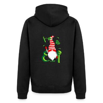 Frecher Wichtel Elf - Unisex Premium Bio Zip Hoodie - Schwarz - Hinten - Nico (187cm)