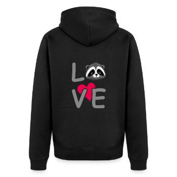 Amateur de raton laveur - Veste à capuche bio Premium Unisexe - noir - Dos - Nico (187cm)