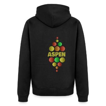Geschenk für Aspen - Unisex Premium Bio Zip Hoodie - Schwarz - Hinten - Nico (187cm)