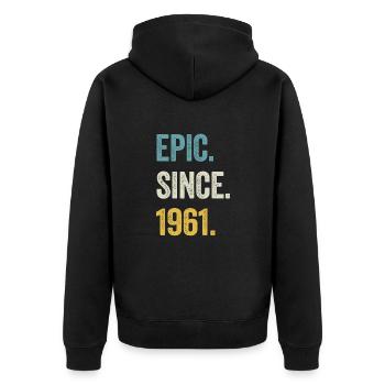 63e anniversaire 63 ans d’épopée depuis 1961 - Veste à capuche bio Premium Unisexe - noir - Dos - Nico (187cm)